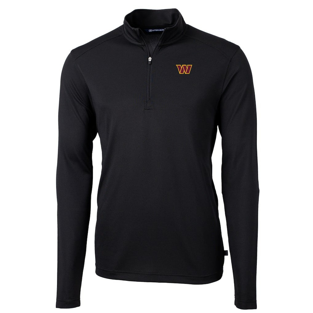 Washington Commanders Cutter & Buck Virtue Eco Pique Half-Zip Pullover Jacket Black | NFL