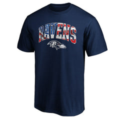 Baltimore Ravens Banner Wave Logo T-Shirt Navy | NFL