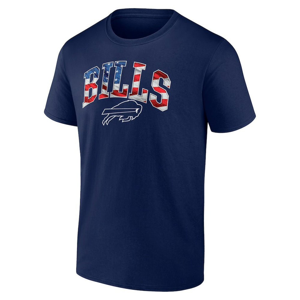 Buffalo Bills Banner Wave Logo T-Shirt Navy | NFL