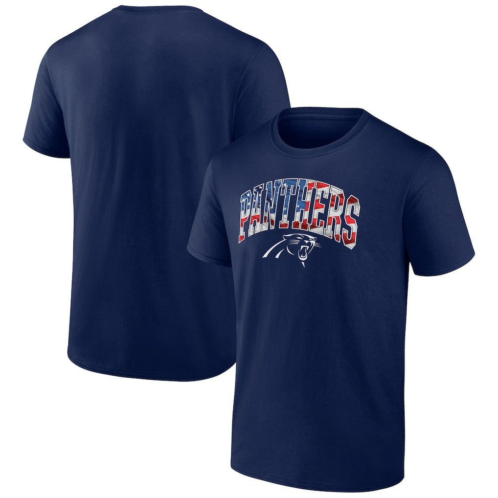 Carolina Panthers Banner Wave Logo T-Shirt Navy | NFL