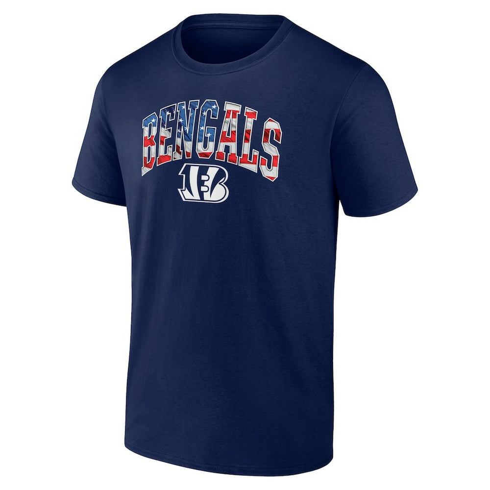 Cincinnati Bengals Banner Wave Logo T-Shirt Navy | NFL