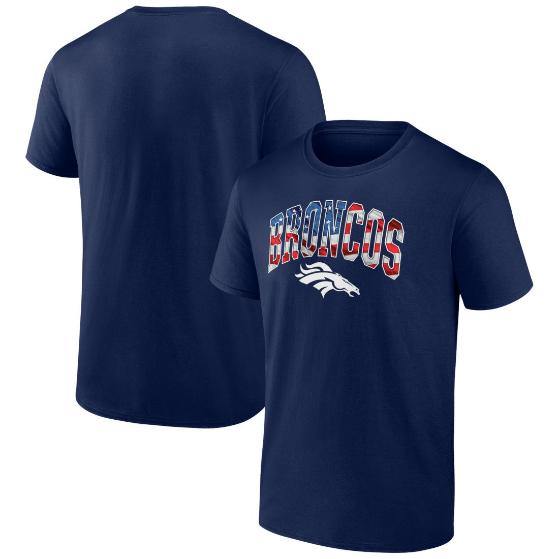 Denver Broncos Banner Wave Logo T-Shirt Navy | NFL