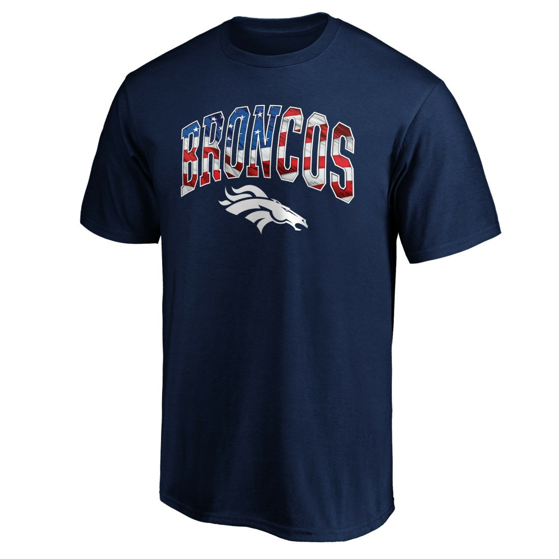 Denver Broncos Banner Wave Logo T-Shirt Navy | NFL