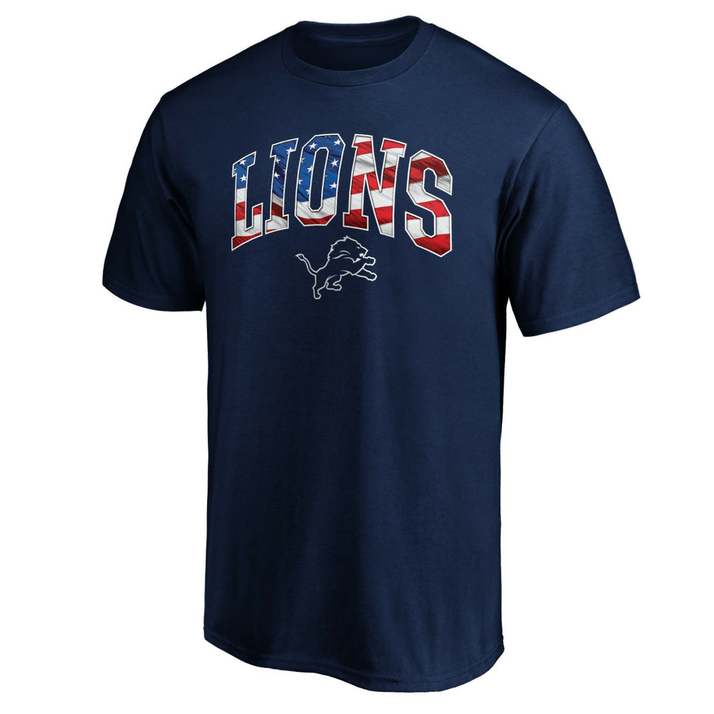 Detroit Lions Banner Wave Logo T-Shirt Navy | NFL