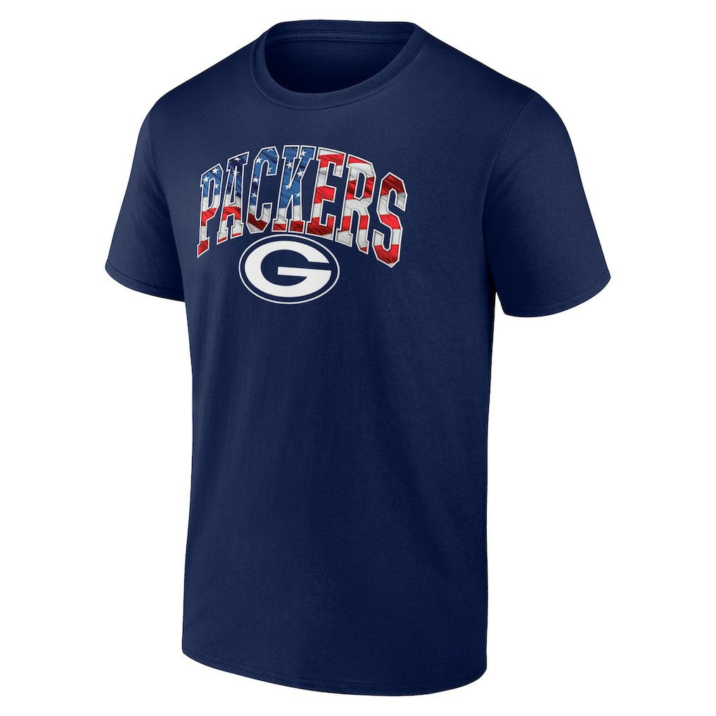 Green Bay Packers Banner Wave Logo T-Shirt Navy | NFL