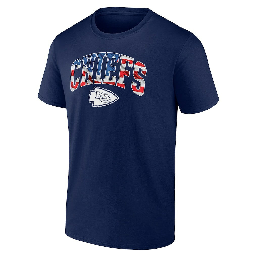 Kansas City Chiefs Banner Wave Logo T-Shirt Navy | NFL