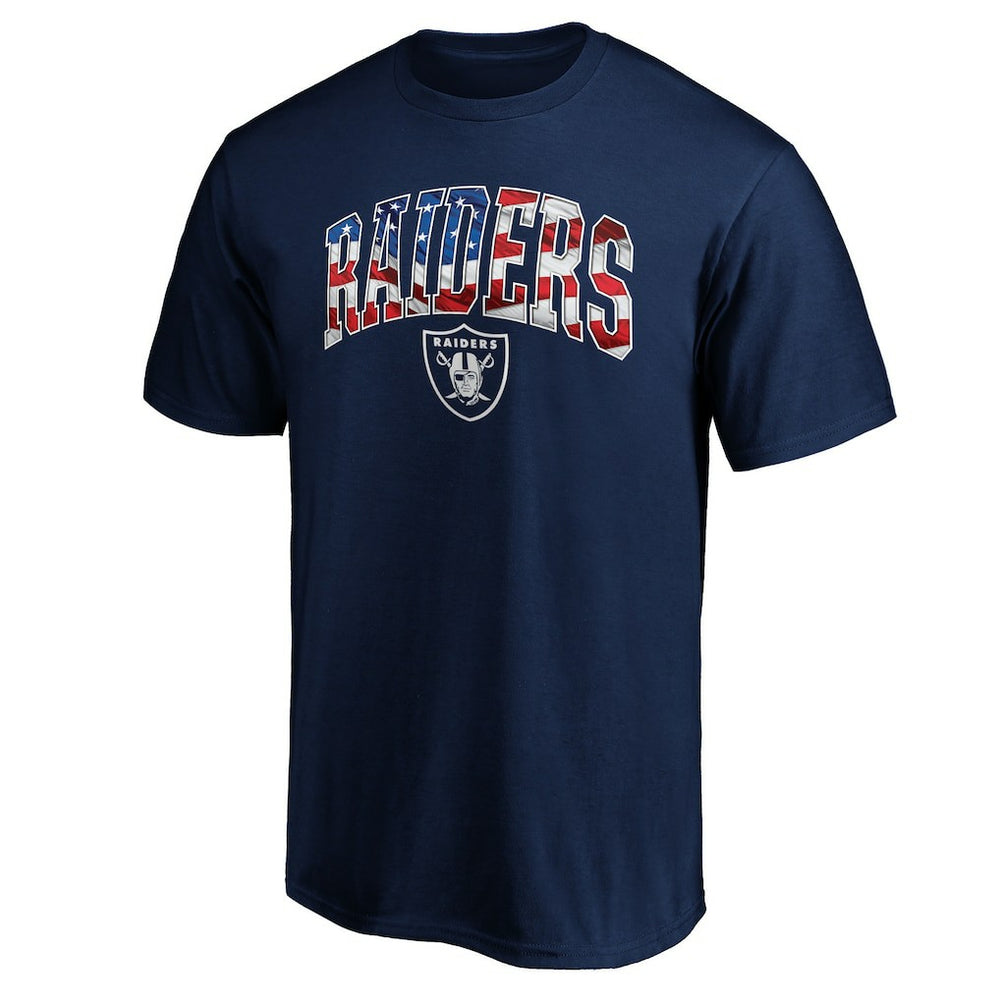 Las Vegas Raiders Banner Wave Logo T-Shirt Navy | NFL