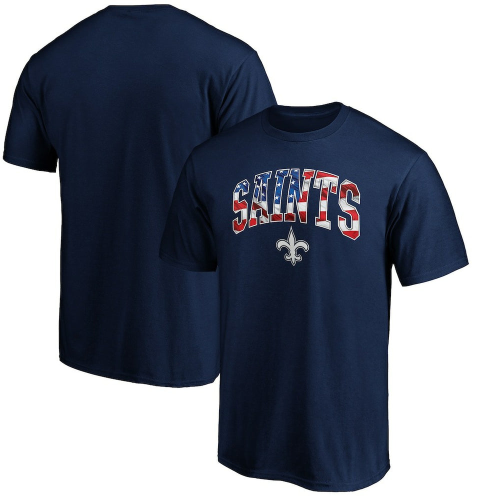 New Orleans Saints Banner Wave Logo T-Shirt Navy | NFL