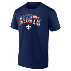 New Orleans Saints Banner Wave Logo T-Shirt Navy | NFL