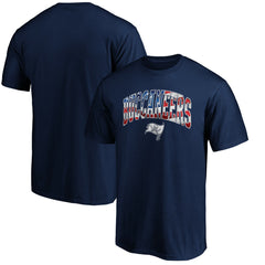 Tampa Bay Buccaneers Banner Wave Logo T-Shirt Navy | NFL