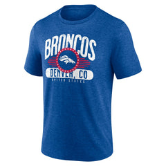 Denver Broncos Badge of Honor Tri-Blend T-Shirt Royal | NFL