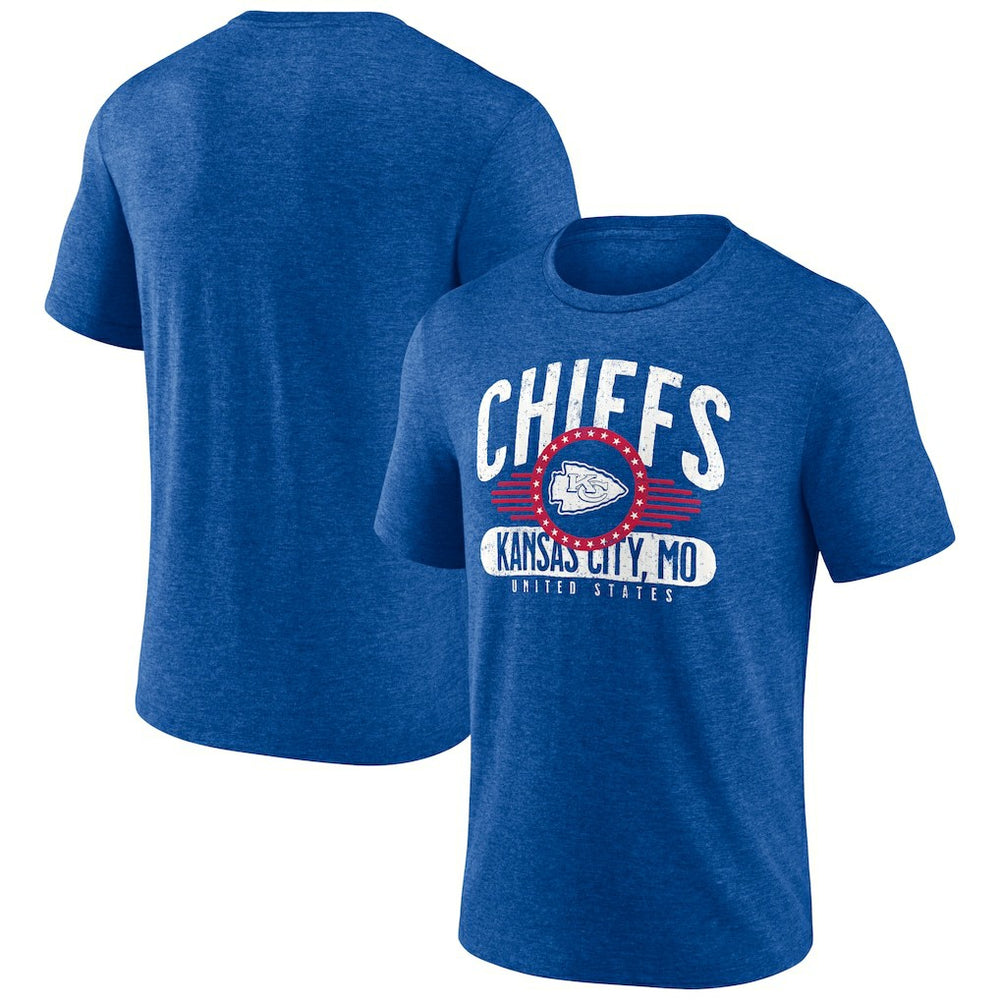 Kansas City Chiefs Badge of Honor Tri-Blend T-Shirt Royal | NFL