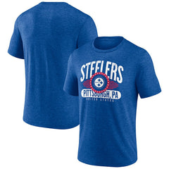 Pittsburgh Steelers Badge of Honor Tri-Blend T-Shirt Royal | NFL