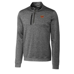 Washington Commanders Cutter & Buck Big & Tall Stealth Heathered Quarter-Zip Pullover Jacket Charcoal | NFL