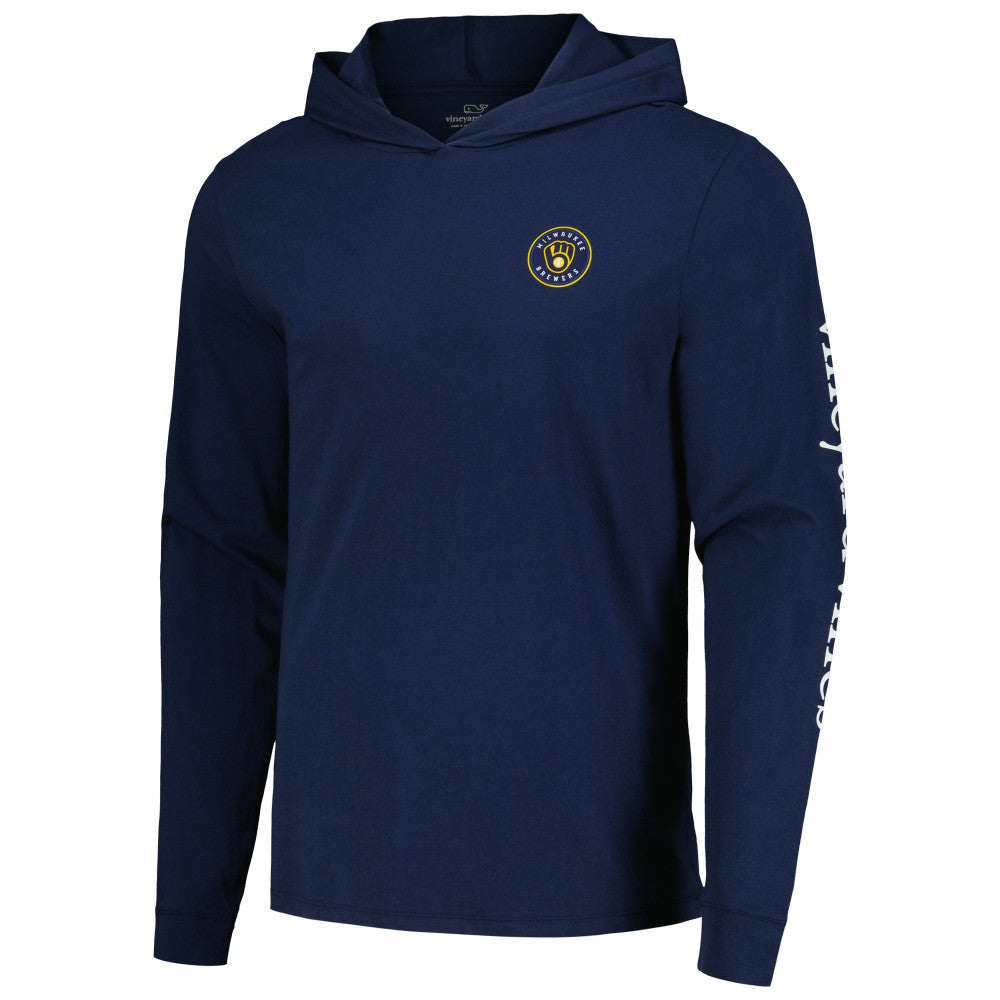 Milwaukee Brewers Vineyard Vines Long Sleeve Hoodie T-Shirt - MLB