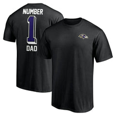 Baltimore Ravens Number One Dad T-Shirt Black | NFL