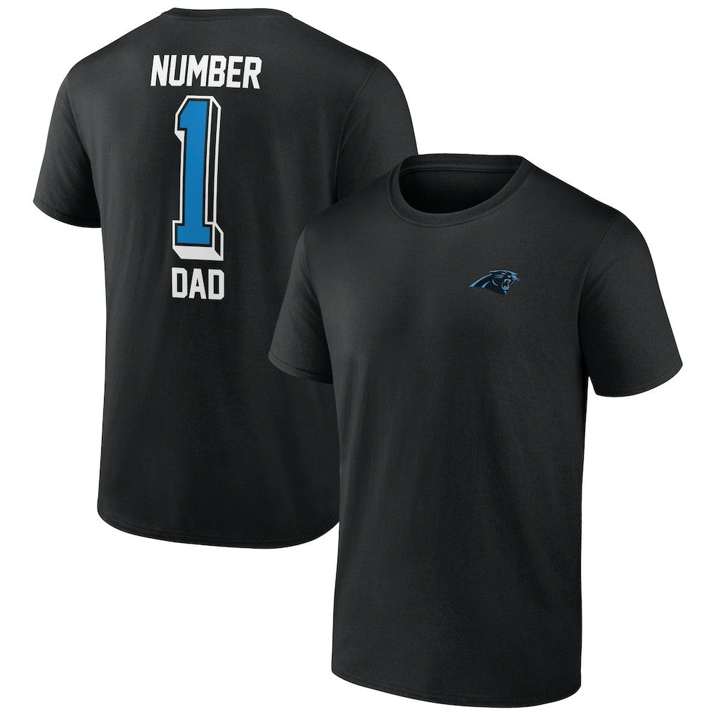 Carolina Panthers Number One Dad T-Shirt Black | NFL