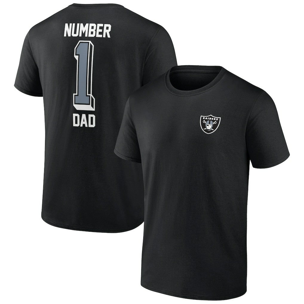 Las Vegas Raiders Number One Dad T-Shirt Black | NFL