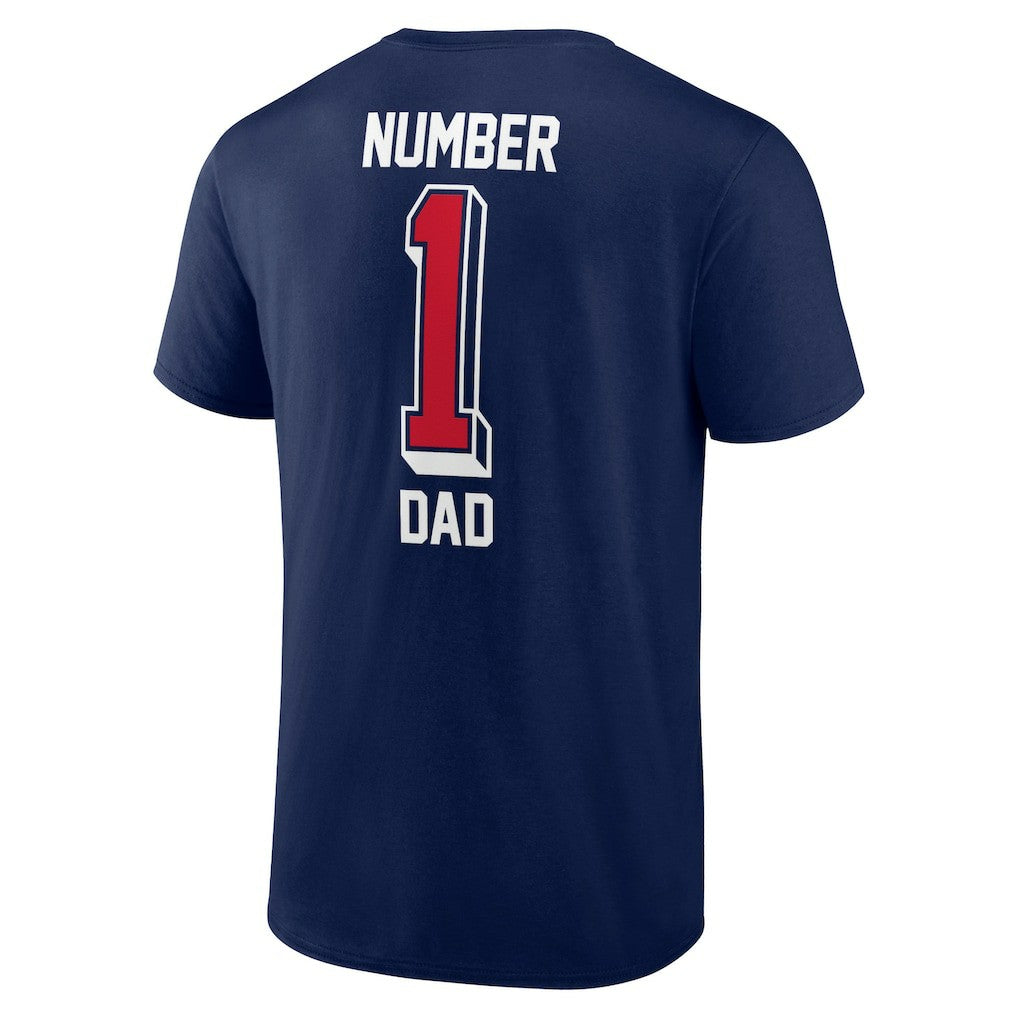 New England Patriots Number One Dad T-Shirt Navy | NFL