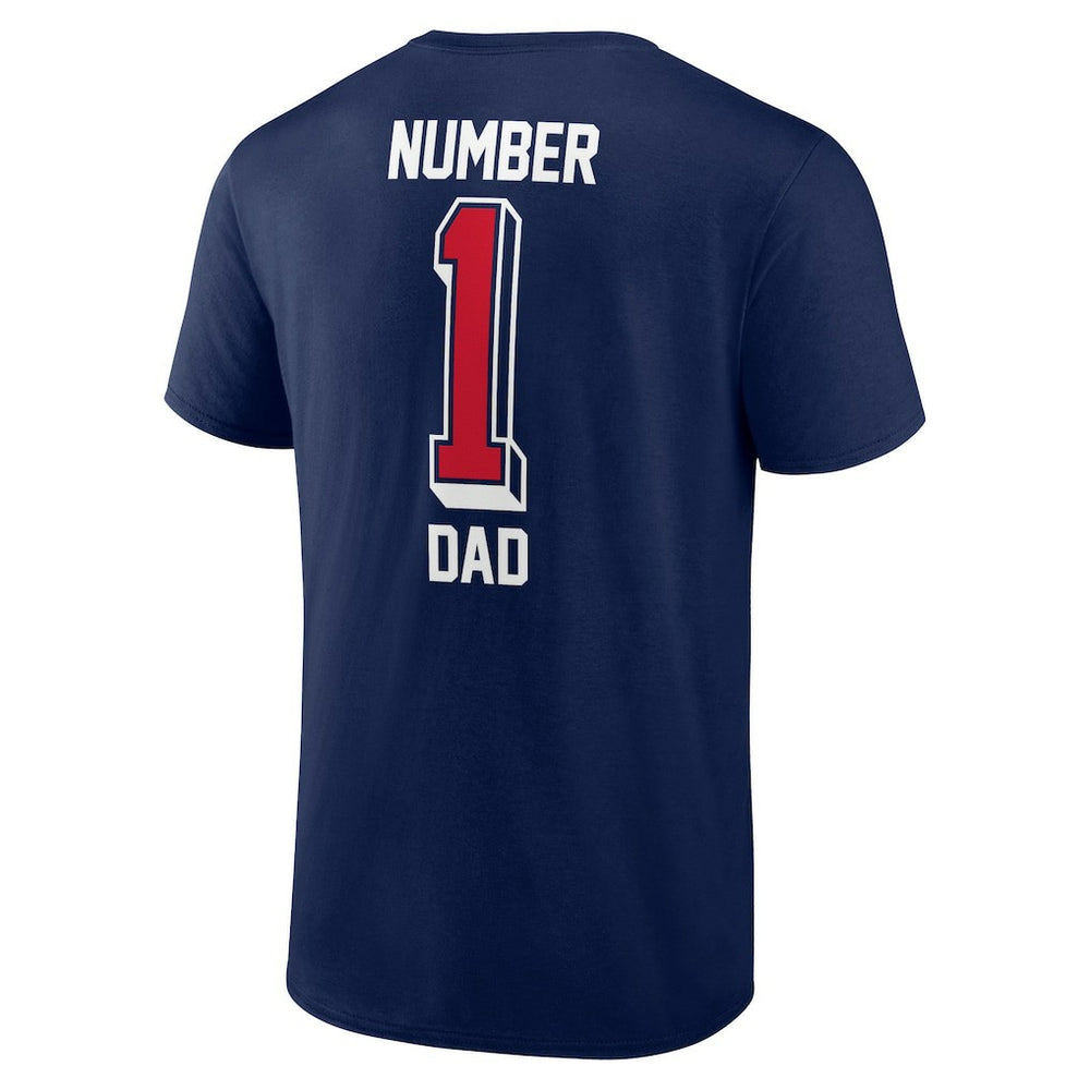 New England Patriots Number One Dad T-Shirt Navy | NFL