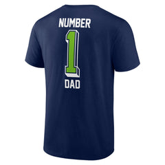 Seattle Seahawks Number One Dad T-Shirt College Navy | NFL