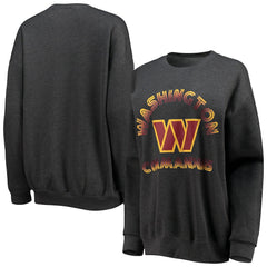 Washington Commanders WEAR by Erin Andrews Women's Oversized Fleece Pullover Sweatshirt Heathered Charcoal | NFL