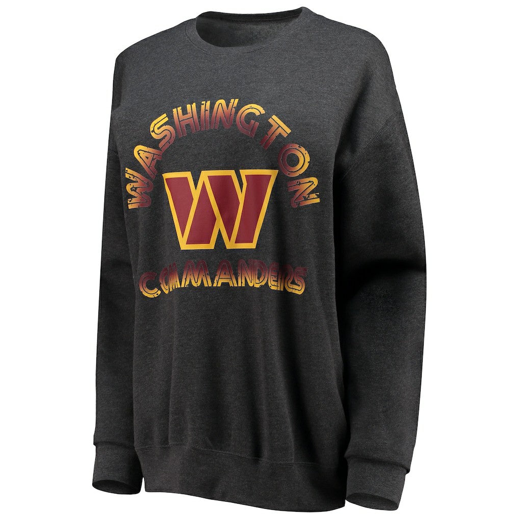 Washington Commanders WEAR by Erin Andrews Women's Oversized Fleece Pullover Sweatshirt Heathered Charcoal | NFL
