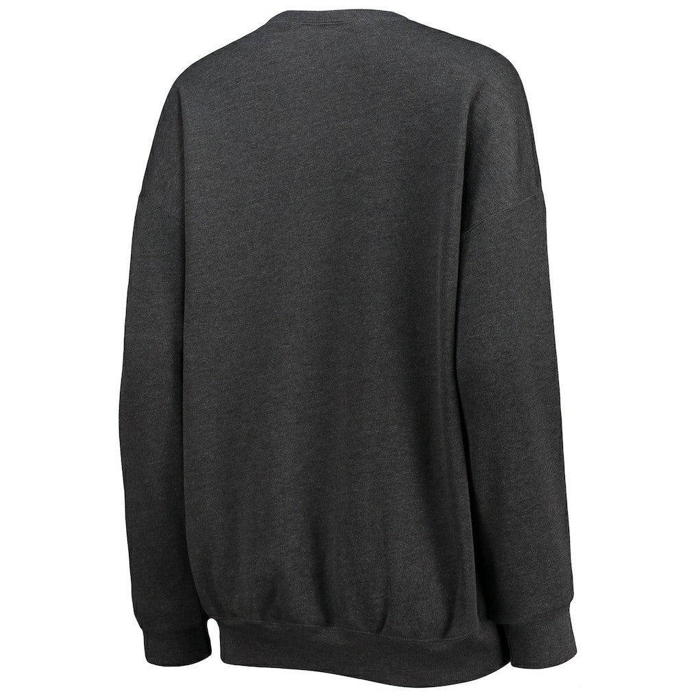 Washington Commanders WEAR by Erin Andrews Women's Oversized Fleece Pullover Sweatshirt Heathered Charcoal | NFL