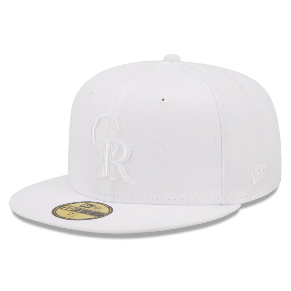 Colorado Rockies New Era White on White 59FIFTY Fitted Hat Hats - MLB