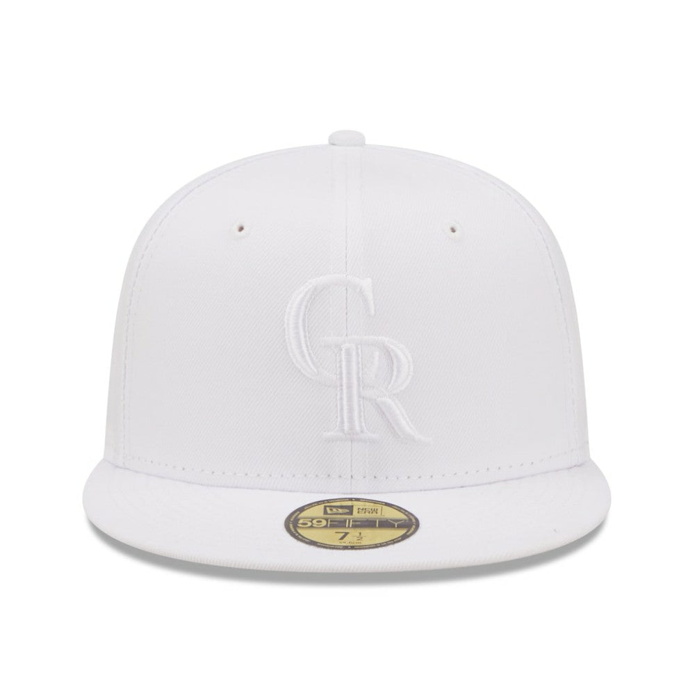 Colorado Rockies New Era White on White 59FIFTY Fitted Hat Hats - MLB
