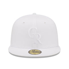 Colorado Rockies New Era White on White 59FIFTY Fitted Hat Hats - MLB