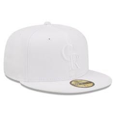 Colorado Rockies New Era White on White 59FIFTY Fitted Hat Hats - MLB