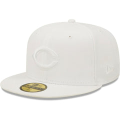 Cincinnati Reds New Era White on White 59FIFTY Fitted Hat Hats - MLB