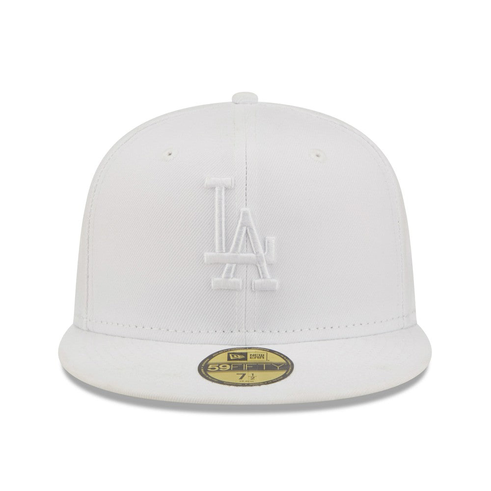 Los Angeles Dodgers New Era White on White 59FIFTY Fitted Hat Hats - MLB