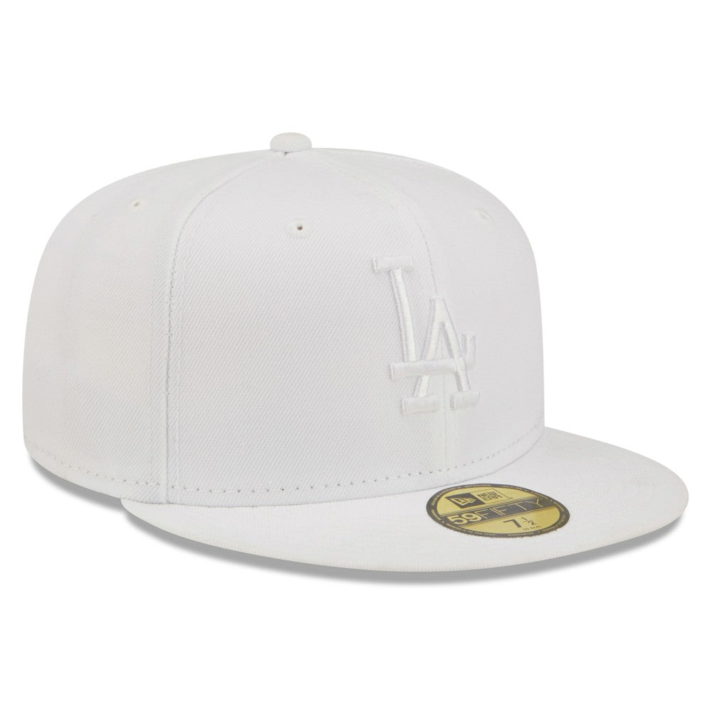 Los Angeles Dodgers New Era White on White 59FIFTY Fitted Hat Hats - MLB
