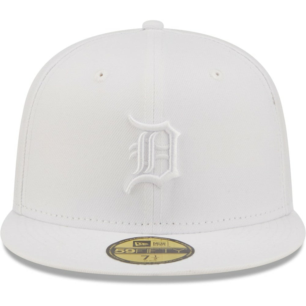 Detroit Tigers New Era White on White 59FIFTY Fitted Hat Hats - MLB