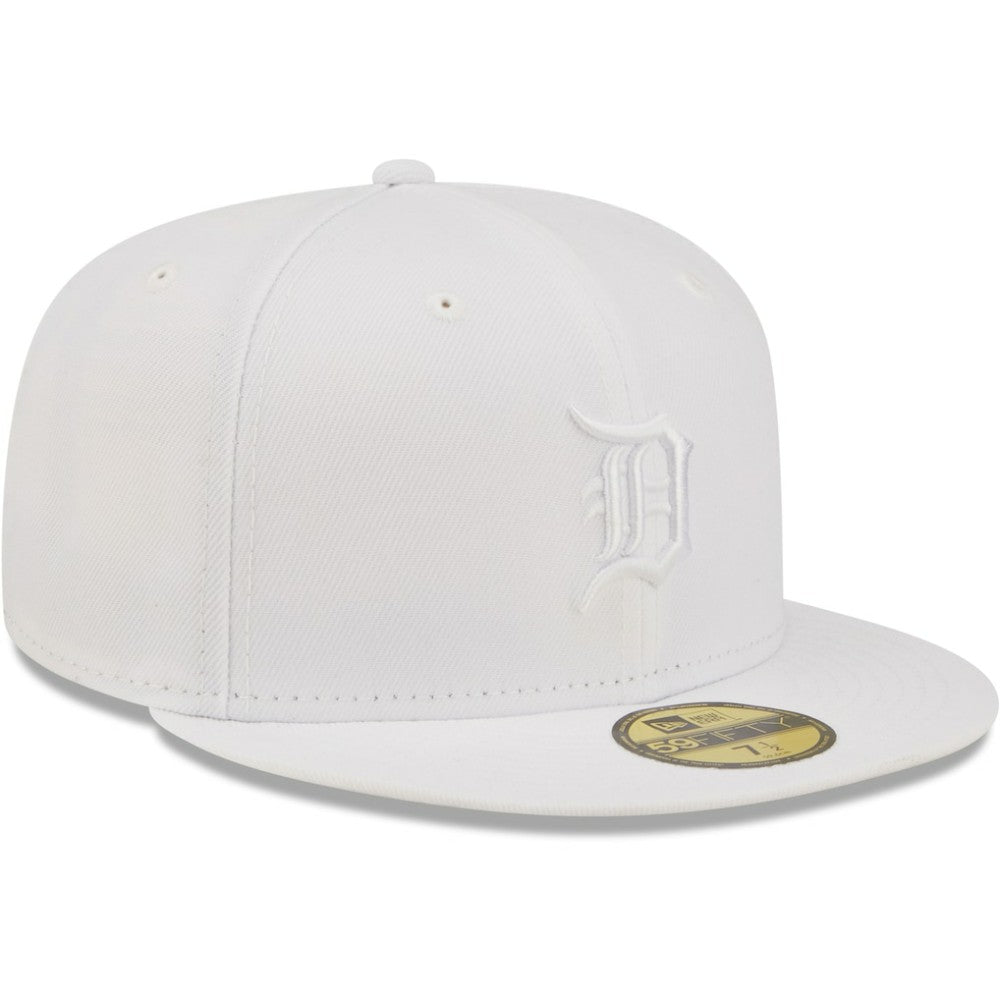 Detroit Tigers New Era White on White 59FIFTY Fitted Hat Hats - MLB