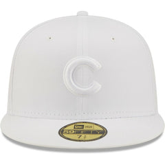 Chicago Cubs New Era White on White 59FIFTY Fitted Hat Hats - MLB