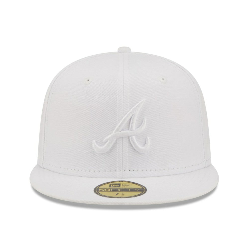 Atlanta Braves New Era White on White 59FIFTY Fitted Hat Hats - MLB
