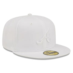 Atlanta Braves New Era White on White 59FIFTY Fitted Hat Hats - MLB