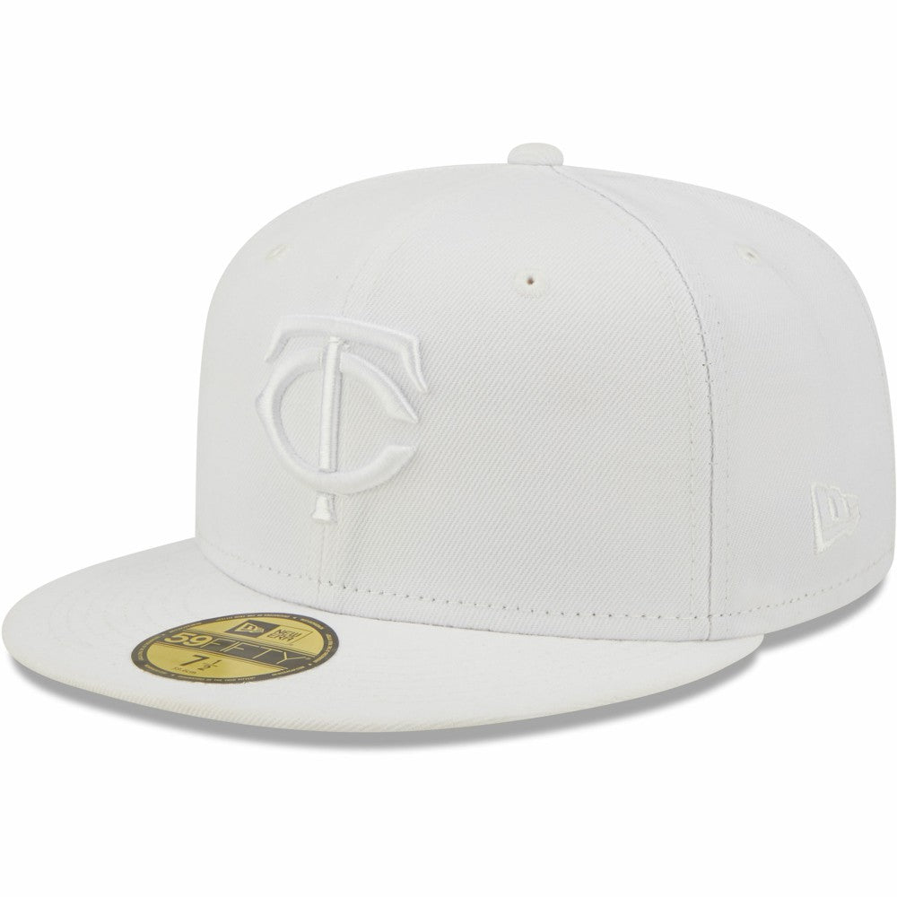 Minnesota Twins New Era White on White 59FIFTY Fitted Hat Hats - MLB