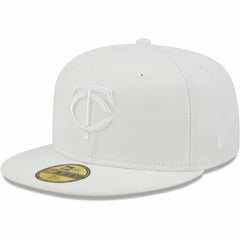 Minnesota Twins New Era White on White 59FIFTY Fitted Hat Hats - MLB