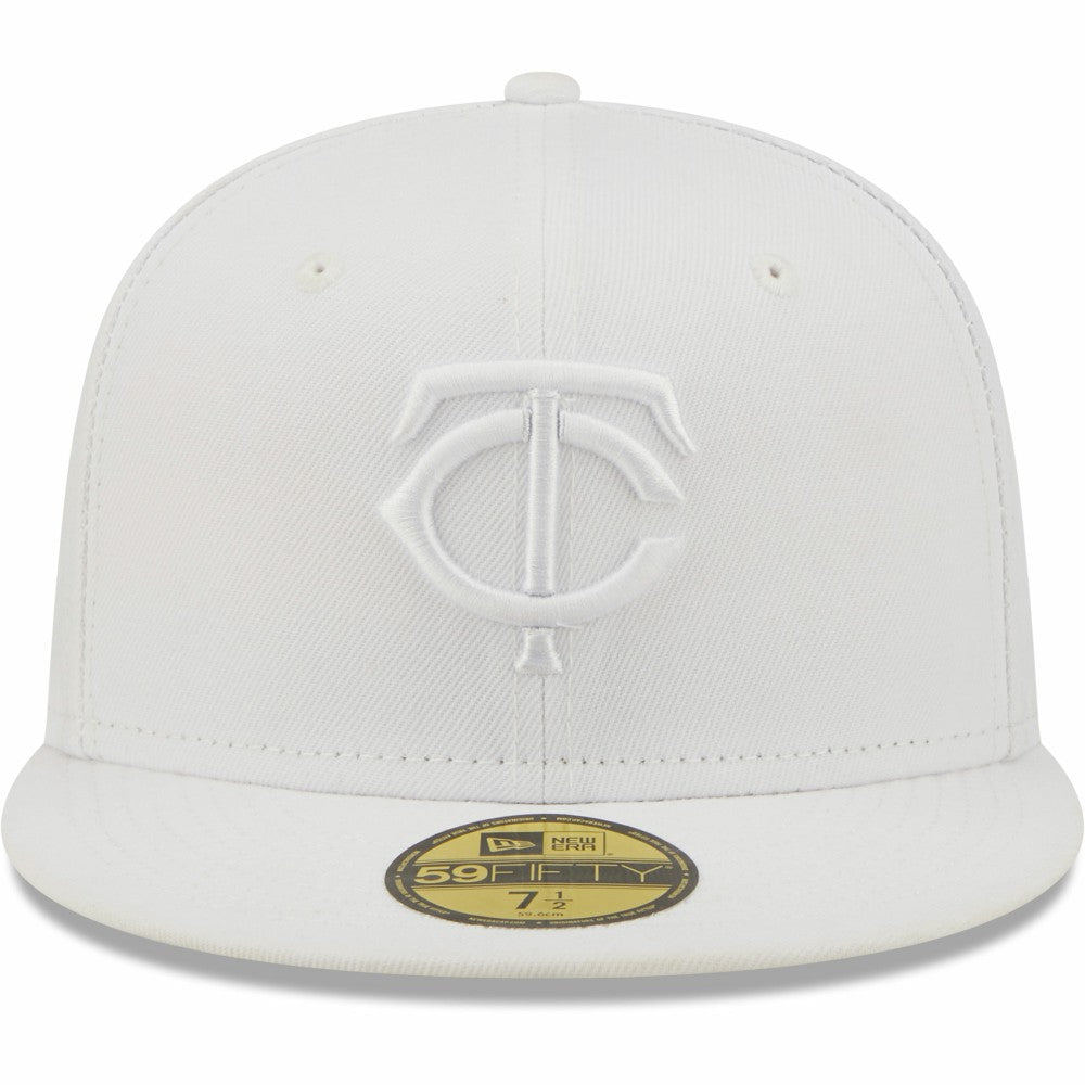 Minnesota Twins New Era White on White 59FIFTY Fitted Hat Hats - MLB