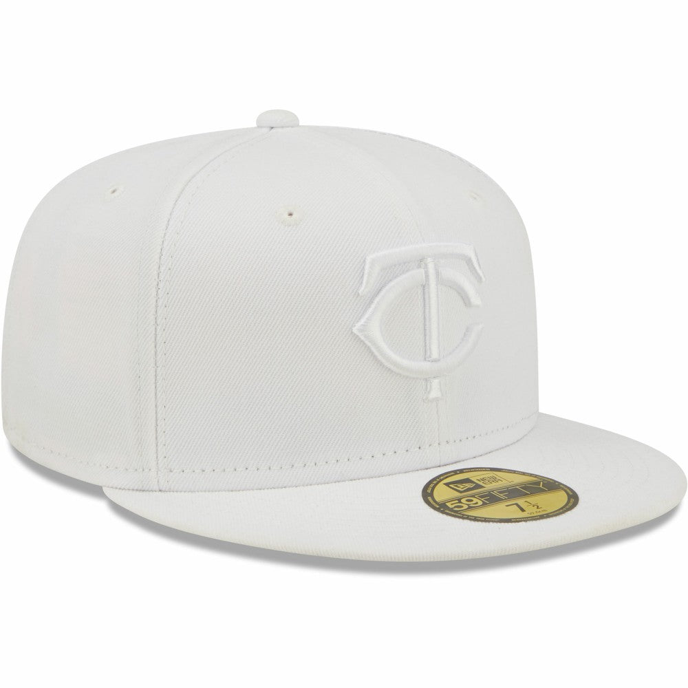 Minnesota Twins New Era White on White 59FIFTY Fitted Hat Hats - MLB