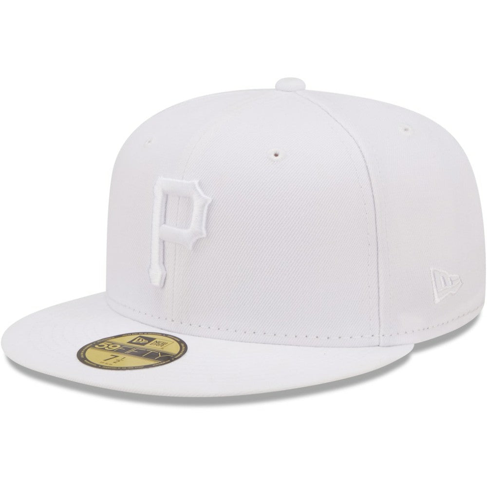 Pittsburgh Pirates New Era White on White 59FIFTY Fitted Hat Hats - MLB