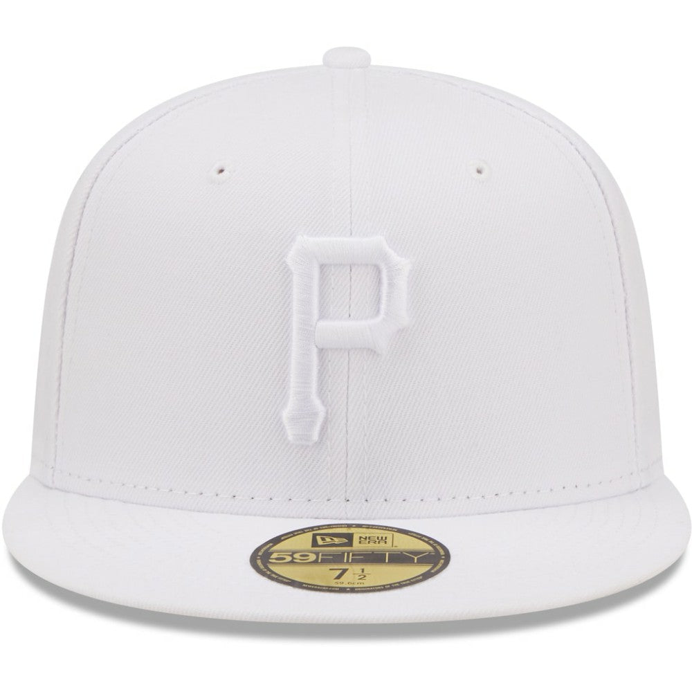 Pittsburgh Pirates New Era White on White 59FIFTY Fitted Hat Hats - MLB