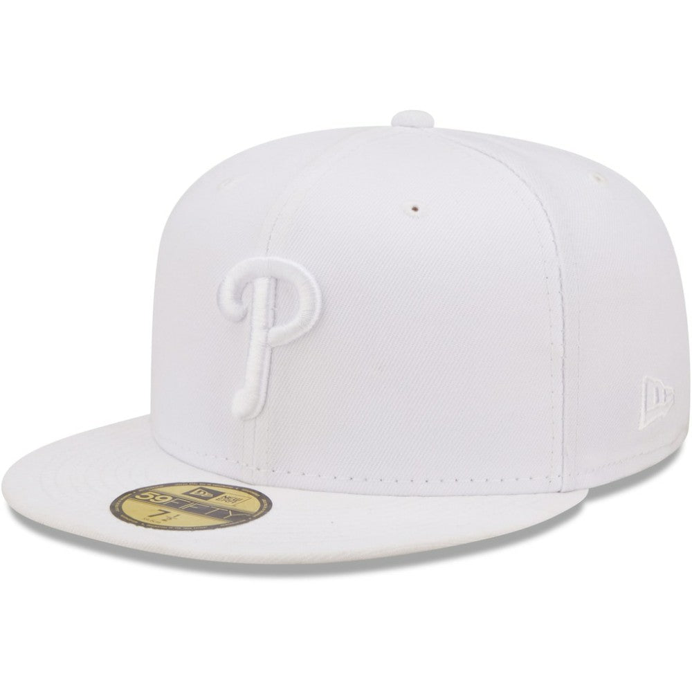 Philadelphia Phillies New Era White on White 59FIFTY Fitted Hat Hats - MLB