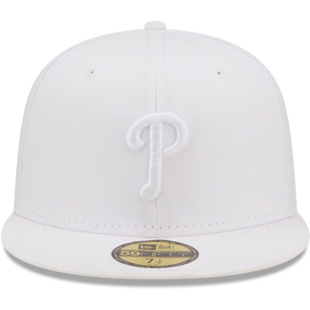 Philadelphia Phillies New Era White on White 59FIFTY Fitted Hat Hats - MLB