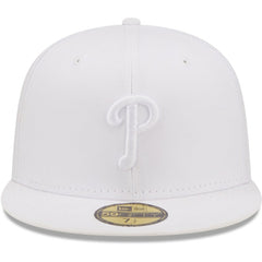 Philadelphia Phillies New Era White on White 59FIFTY Fitted Hat Hats - MLB