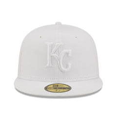 Kansas City Royals New Era White on White 59FIFTY Fitted Hat Hats - MLB
